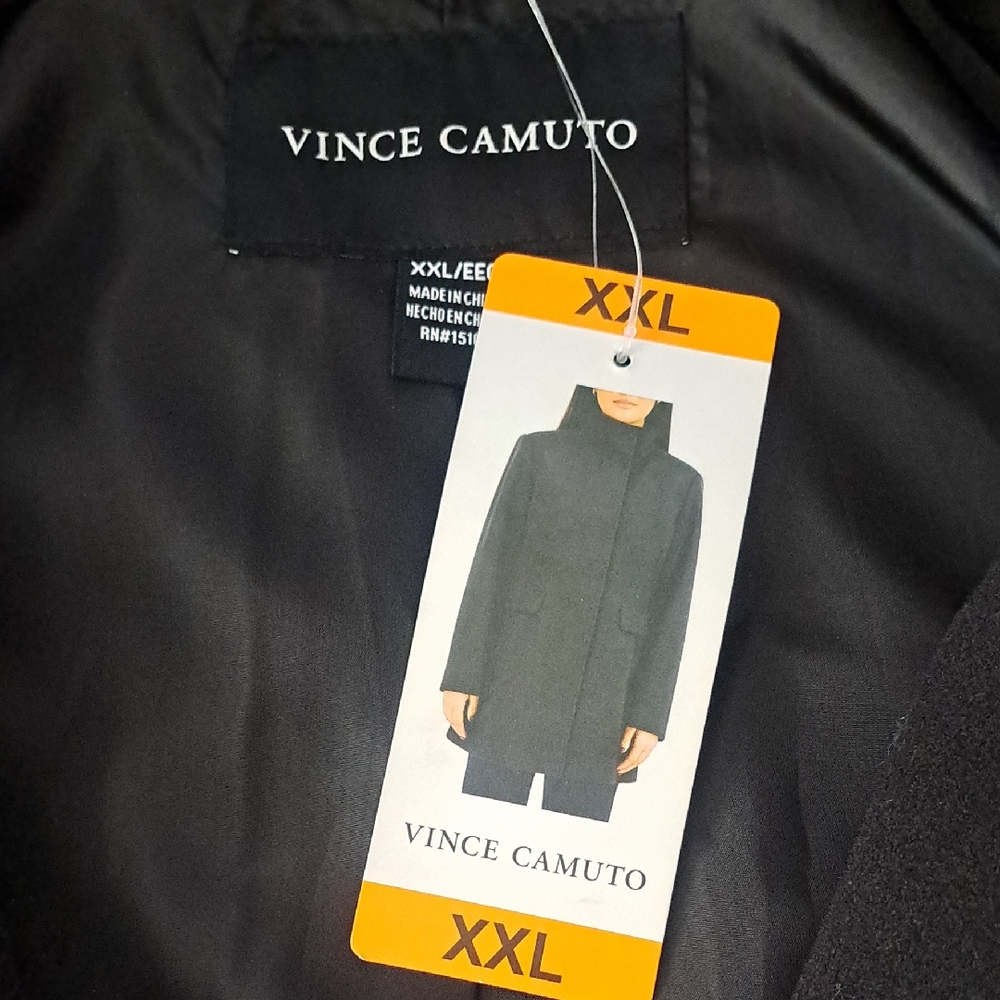 Vince Camuto Black Coat with Branded Tag. New Size XXL